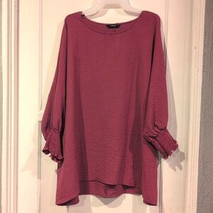 Rose 2X Flowy Business Casual Blouse